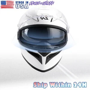 DOT Motorcycle Helmet Adult Street Full Face White L U5 - Picture 1 of 15