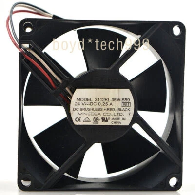 FAN For NMB 3112KL-05W-B59 8032 24V 0.25A Frequency converter Double ball fan - Image 1 of 4