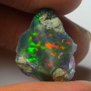 Black Opal Rough 7.20 Carats, Smoked Ethiopian Welo Opal Rough, Fire Opal Raw - Picture 1 of 11