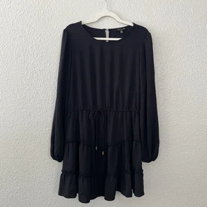 City Triangles Juniors Plus Size Romantic Dress 2XL Black Tiered Ruffle Cottage - Picture 1 of 14