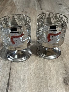 Bath & Body Works Christmas 3 Wick Candle Cardinal Glitter Snowman Pedestal - Picture 1 of 3