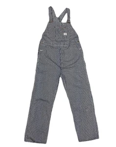 Vintage Penneys Big Mac Hickory Stripe Square Back Overalls 38x30 USA 1960s - Picture 1 of 15