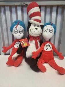 Peluches Dr Seuss chat au chapeau chat et chose 1 et 2 - Photo 1/9