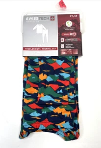 New Swiss Tech 2-Pack Toddler Boys Thermal Set, Top Bottom Black 2T-3T Pajamas - Picture 1 of 4