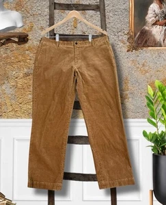 RECENT POLO RALPH LAUREN 38X30 CLASSIC FIT FLAT FRONT TAN CORDUROY TROUSER PANTS - Picture 1 of 13