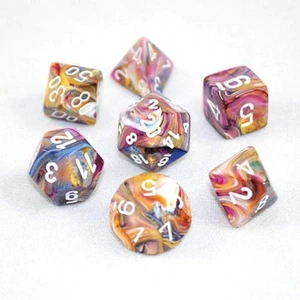 Poliedrales Chessex: carrusel festivo/blanco - Imagen 1 de 2