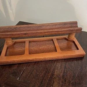 Mahogany Wood 2-Tier Men's Dresser Valet Desk Organizer Tray 13x5x3.75 - Picture 1 of 4