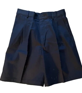 ANGELICA - NUEVO CON ETIQUETAS - PANTALÓN CORTO DE TRABAJO UNIFORME DELANTERO PLISADO AZUL MARINO, Talla 10 - Imagen 1 de 7