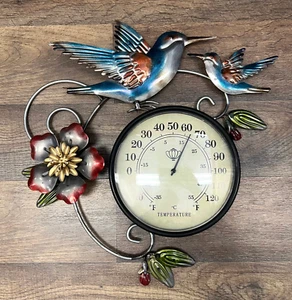 Bird Metal Wall Thermometer 13" x 12" - Picture 1 of 5