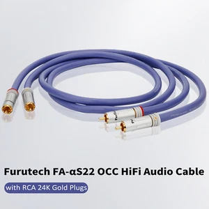 2PCS RCA Cable 15AWG Furutech FA-αS22 Audio OCC Copper 9mm HiFi Signal Wire NEW - Picture 1 of 19