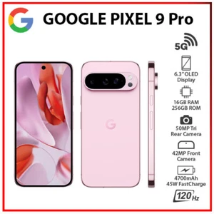 (New) Google Pixel 9 Pro 5G 16GB+256GB ROSE QUARTZ Unlocked Android Cell Phone - Afbeelding 1 van 7