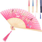 5Pcs Chinese Handheld Vintage Wooden Fans With Tassel For Wedding Party