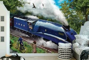 Running Train Wall Mural Wallpaper Office Nursery Art Decal Decor Gift DIY L40 - Picture 1 of 7