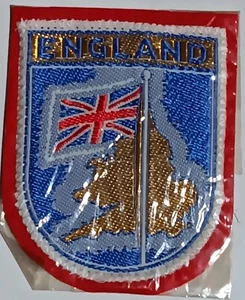Vintage Union Jack Flag ENGLAND Embroidered Felt Travel Patch - Picture 1 of 1