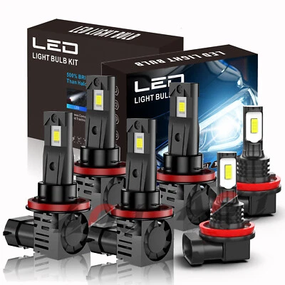 FOR INFINITI QX50 2014-2017-6X H11+H9 LED Headlight + H11 Fog Light Bulbs Kits Foto 1 de 4