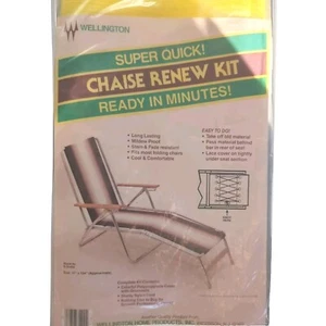 VTG Wellington Metal Chaise Renew Kit 17 x 134 Yellow White Fade Easy Waterproof - Picture 1 of 4
