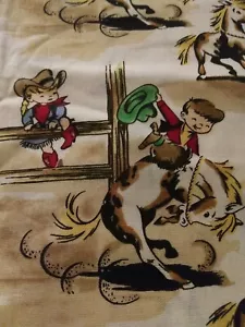 Michael Miller"Round Up" Quilting Fabric Kids Rodeo 1 Yard 35"x 44" & Long Strip - Picture 1 of 11