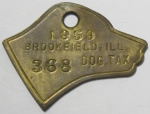 1959 Brookfield ILL Dog Tax Tag - #64783 - Picture 1 of 2
