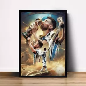 Messi Poster, Football Poster, Wall Art, Home Decor, Messi Fan Gift Home Decor - Picture 1 of 8