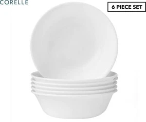 Set of 6 Corelle 532mL Livingware Soup Bowls - Vitrelle - Winter Frost White. - Picture 1 of 1