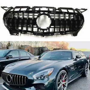 Front Bumper Grille Body Kit Black For 15-16 Mercedes Benz C190 R190 GT GTS - Picture 1 of 5