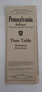 PENNSYLVANIA RAILROAD Time Table, Philadelphia-Harrisburg, 1928 - Picture 1 of 3