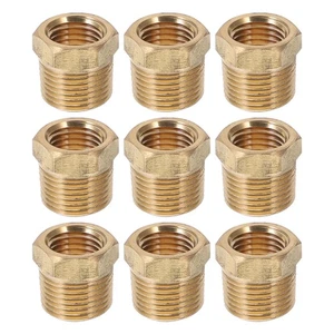  Adattatore tubo 9 pezzi NPT da 1/4 maschio a 1/8 femmina ottone raccordo filettato esagonale ottone - Foto 1 di 12