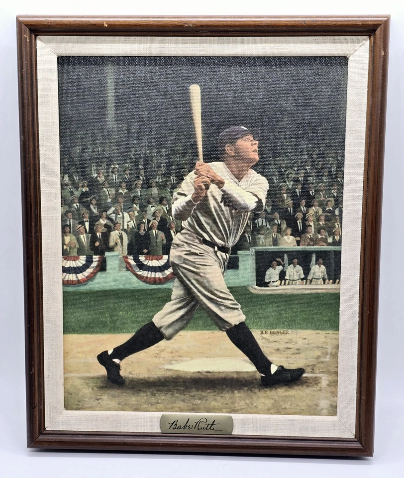 1993 Bradford Museum Press «Бейб Рут: Выстрел» Растянутый Холст в Рамке - Изображение 1 из 4