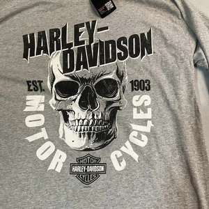 Camisa Harley-Davidson Para Hombre Petrificada Manga Larga Cuello Redondo Gris Tulsa Oklahoma - Imagen 1 de 8