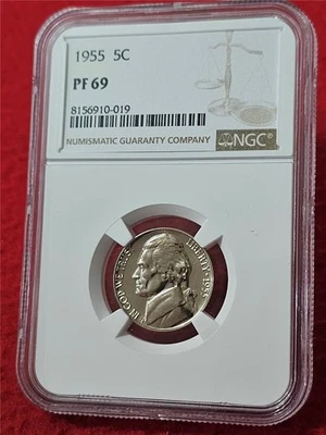1955 Proof Jefferson Nickel    NGC PF 69   NO SPOTS                    #MF-T6289 - Image 1 of 2