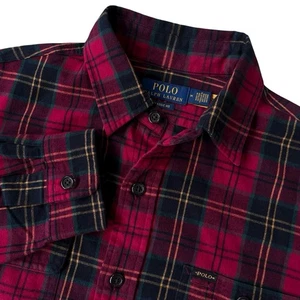 Polo Ralph Lauren Hemd kariert Knopfleiste Flanell Arbeitshemd Größe Medium $ 125 - Bild 1 von 9