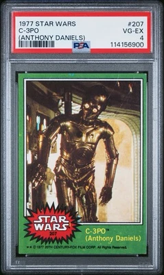 1977 Topps Star Wars C-3PO (Anthony Daniels) #207 Corrected Version PSA 4 VG-EX - Image 1 of 2