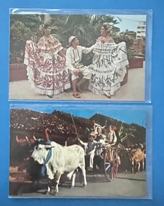 Panama Women In Costume Dress Polleras & Ox Cart Guarare Parade Postcard - Picture 1 of 2