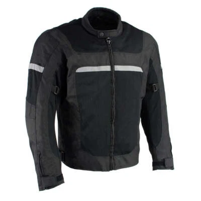 Milwaukee Leather 1794 Men's Reflective and Armored Mesh Motorcycle Rider Jacket - Image 1 of 4
