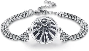 Heiliger Michael Armband 925 Sterling Silber Katholisch Erzengel Geschenk für Männer Frauen - Bild 1 von 6