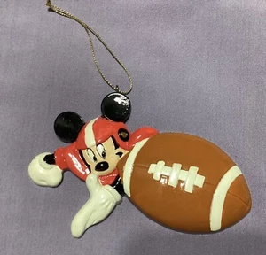 Vintage Disney Kurt Adler Mickey Mouse Football Wooden Handcrafted Ornament - Picture 1 of 6