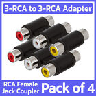 4X 3 RCA AV Audio Video Female to Female F/F Jack Coupler Adapter 3RCA Connector