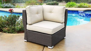 South Beach Corner Sectional Outdoor Patio Furniture Wicker Resin Rattan - Picture 1 of 3