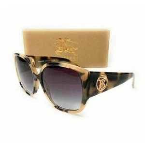 BURBERRY BE4290 Light Havana Plastic Square Sunglasses - Grey Gradient Lens - Picture 1 of 6