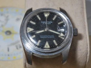 Vintage 1960er CHAMPION 17J Handwind Herren Taucheruhr - zur Reparatur / Teile - Bild 1 von 14
