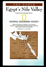 ⫸ 1995-1 January EGYPT'S NILE VALLEY National Geographic Map Pyramids Giza A3