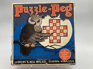 Vintage Knobelspiel pädagogisches Sprungspiel Puzzle Peg Lubbers & Glockeneule 1930er - Bild 1 von 11