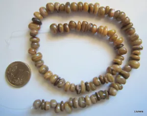 Perlas concha natural 6 - 10 mm X hilo 37 cm marrón cuentas abalorios - Foto 1 di 3