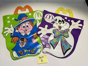 Lot of 2 Vintage 1990 McDonald's Halloween Vinyl Trick-or-Treat Happy Meal Bag - Picture 1 of 12