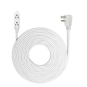 DEWENWILS 3 Outlet Extension Cord with Flat Plug, 25 FT SPT-3 Cord, White, ETL - Picture 1 of 8