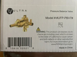Ultra Kree Shower Faucet 1.8 GPM Pressure Balance Valve Only Model UFP-PBV7 New - Picture 1 of 20