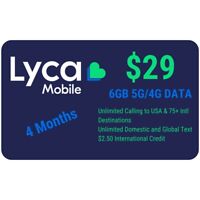 lycamobile  4x months $29 plan first month 6GB from 2nd month 9GB unlimited talk