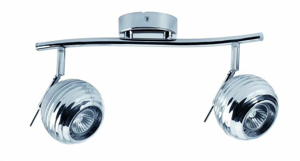 602.81 Paulmann Deckenleuchten Spotlights Sigma 2x40W GU10 Chrom 230V Metall/Gla - Bild 1 von 1