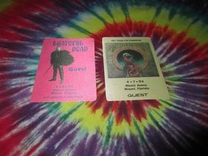 GRATEFUL DEAD BACKSTAGE PASS MIAMI ARENA FLORIDA BLUE FOR ALLAH APRIL 4/6+7/1994 - Picture 1 of 2