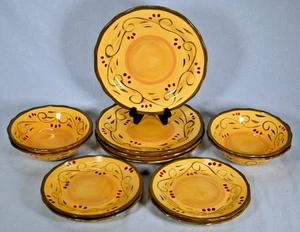 Set (12) Home Trends Italienische Villa Steingut Teller & Schalen - Bild 1 von 11